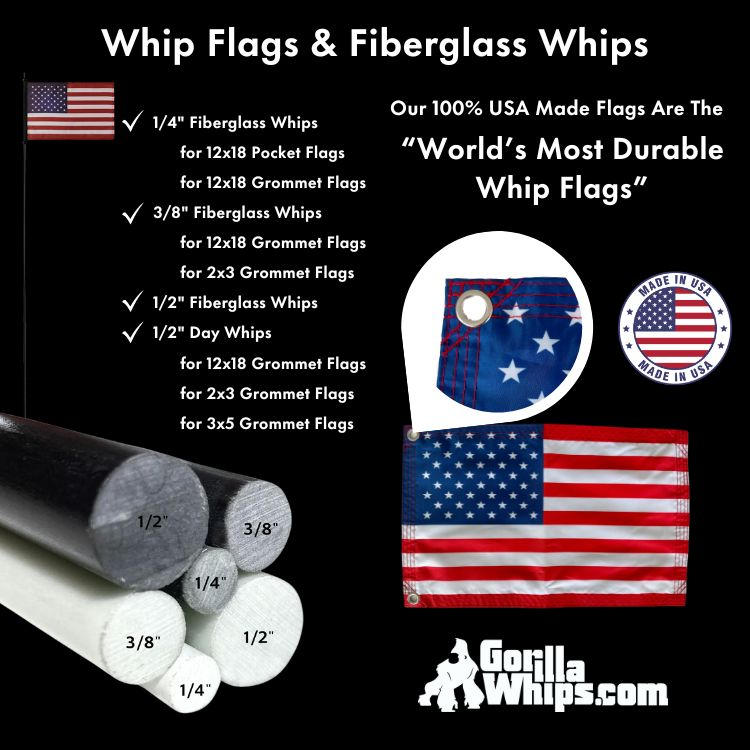 Flags Whips UTV ATV RZR JEEP Trucks Sand Dune Gorilla Whips