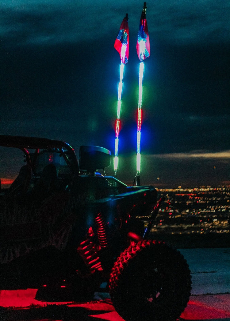 Twisted Silver LED Whips Single