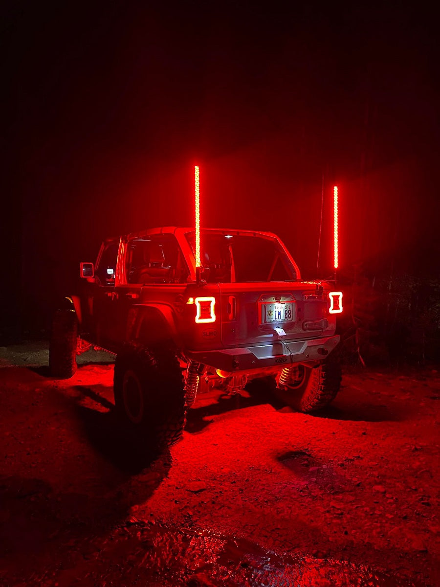 4' LED Whip Xtreme Pro Single Whip - RGB Twisted Poly Tube Encased