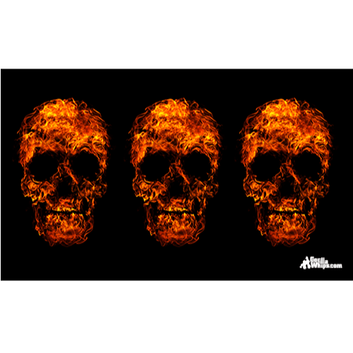 3 Skulls 12x18 Pocket Flag For 1/4" & 5/16" Whips