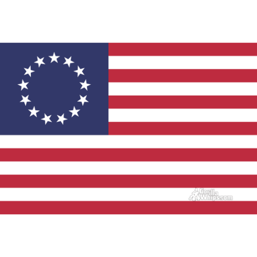 Betsy Ross 12x18 Pocket Whip Flag For 1/4" & 5/16" Whips