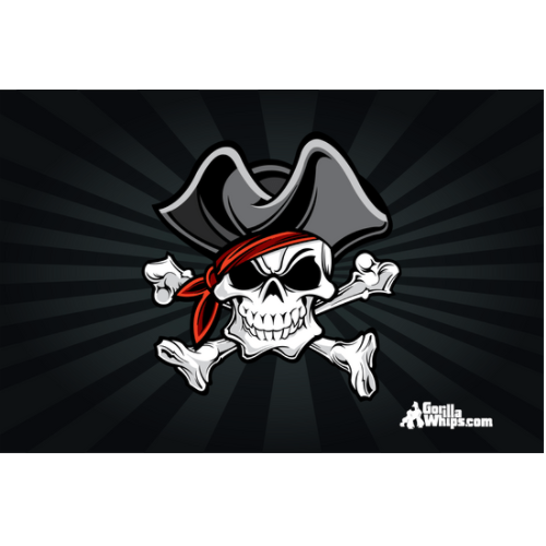 Pirate Skull 12x18 Pocket Flag For 1/4" & 5/16" Whips