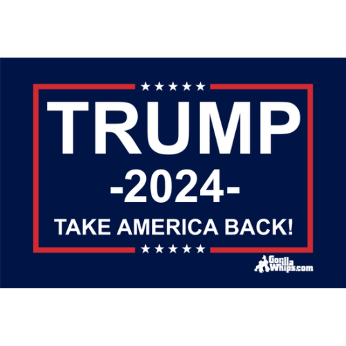 Trump 2024 12x18 Pocket Whip Flag For 1/4" & 5/16" Whips (NEW USA Made)