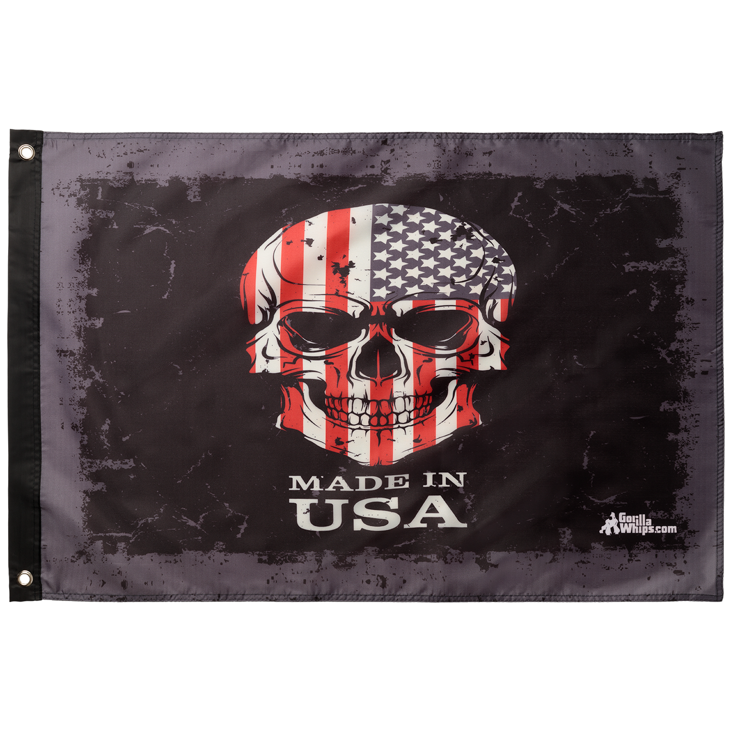 Made In USA Skull 2' x 3' Grommet Flag 