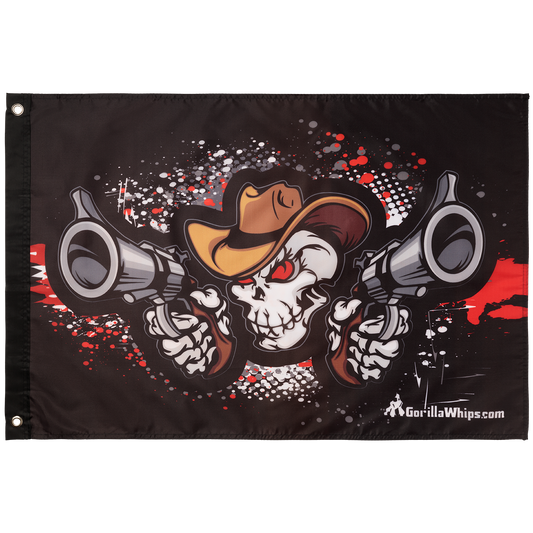 Double Guns Skull 2' x 3' Grommet Flag