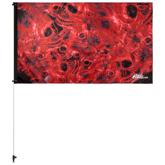 Smoke Skull Red 3' x 5' Grommet Flag
