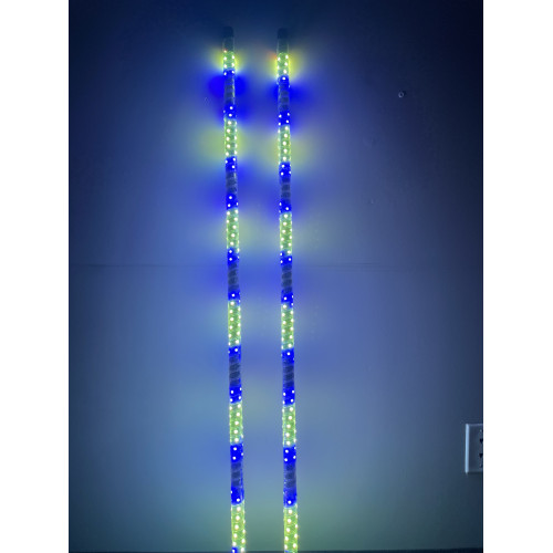 4' LED Whip Twisted Silver