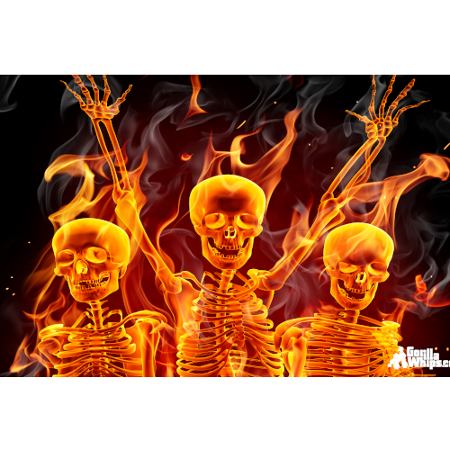 Party Skulls Flag 12x18 Grommet Whip Flag