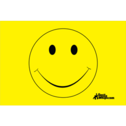 Yellow Smiley Face 12x18 Grommet Whip Flag