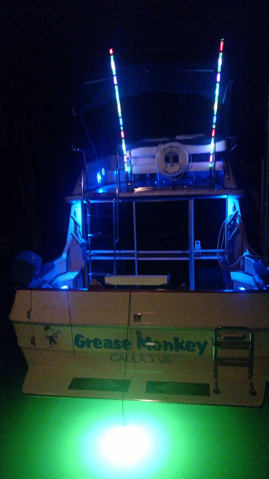 Boat LED Whip Elite HD or Twisted Silver MAX w/ Antenna Mount