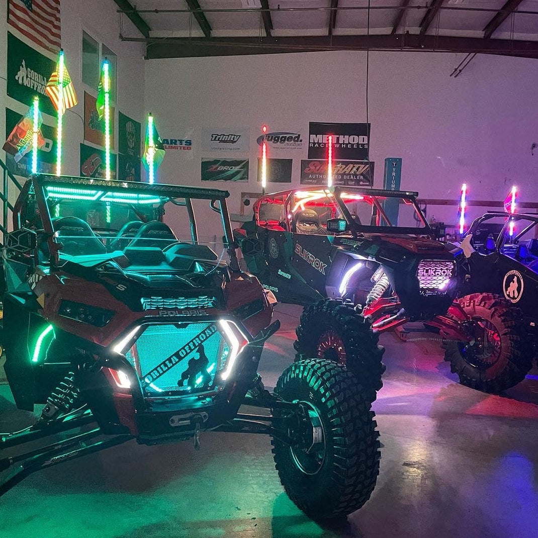 LED Whip Lights UTVs ATVs RZRs Jeeps Gorilla Whips
