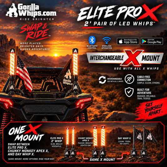 2' LED Whip Elite PRO X Pair of Whips