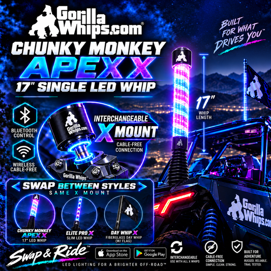 LED Whip Chunky Monkey Apex X 17" Single Whip *NEW*