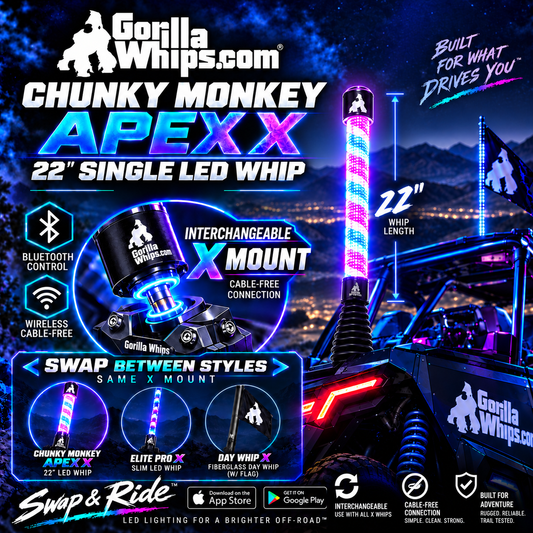 LED Whip Chunky Monkey Apex X 22" Single Whip *NEW*