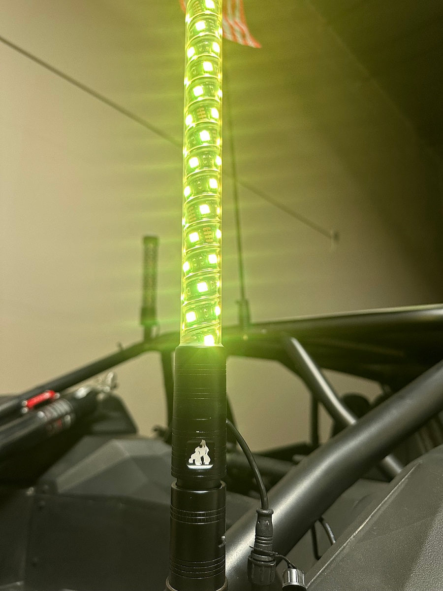 7' LED Whip Xtreme Elite Single - RGB Twisted Poly Tube Encased