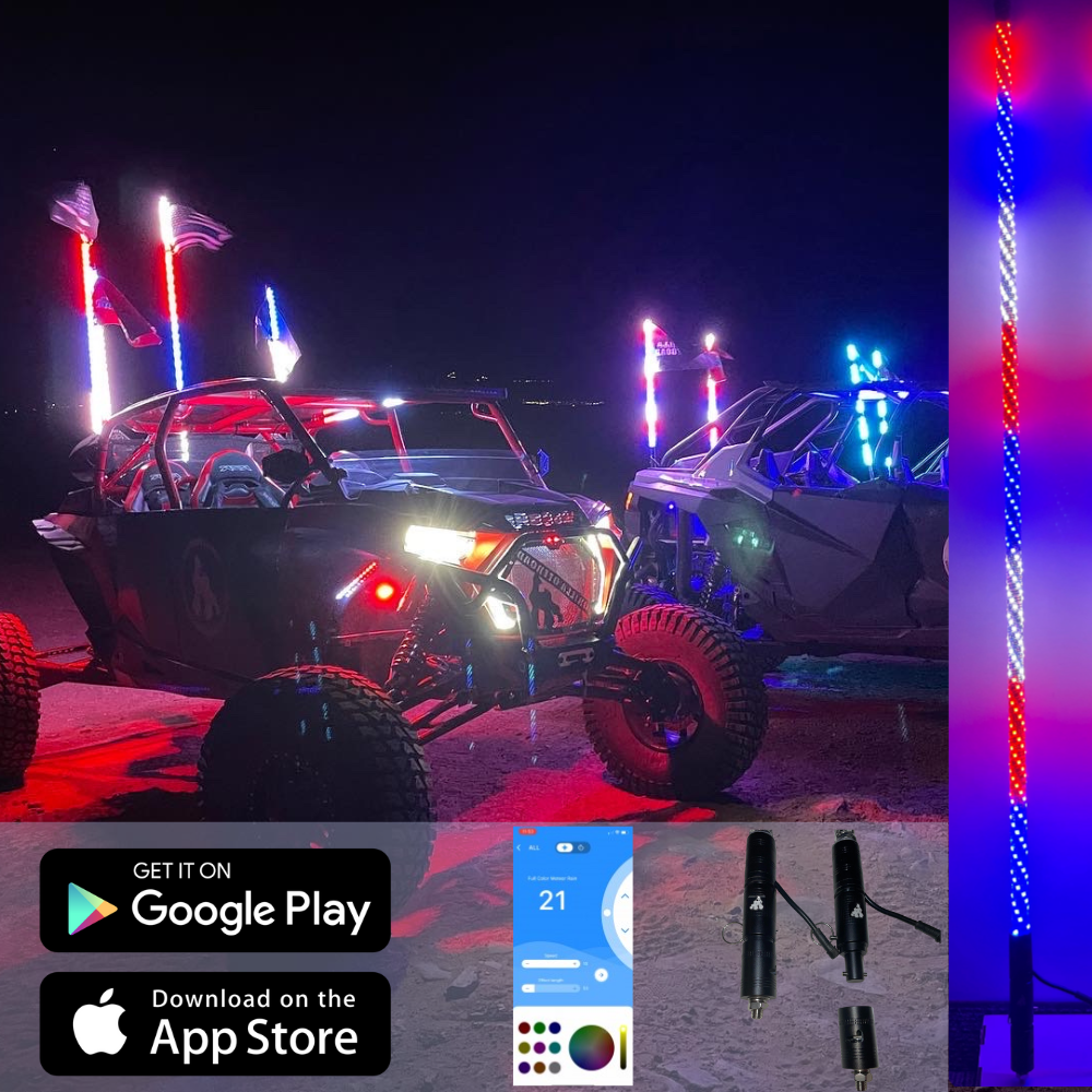3' LED Whip Elite HD Single | Gorilla Whips
