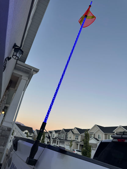 7' LED Whip Xtreme Mining Industrial Safety Single Whip