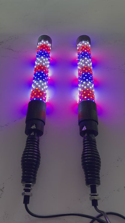 LED Whip Chunky Monkey Apex X Whip 17" Pair *NEW*
