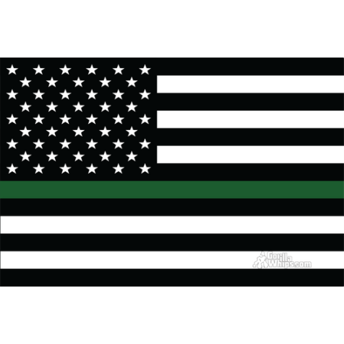 Thin Green Line 2' x 3' Grommet Flag 