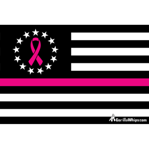 Thin Pink Line Cancer Awareness 12x18 Pocket Flag For 1/4" & 5/16" Whips