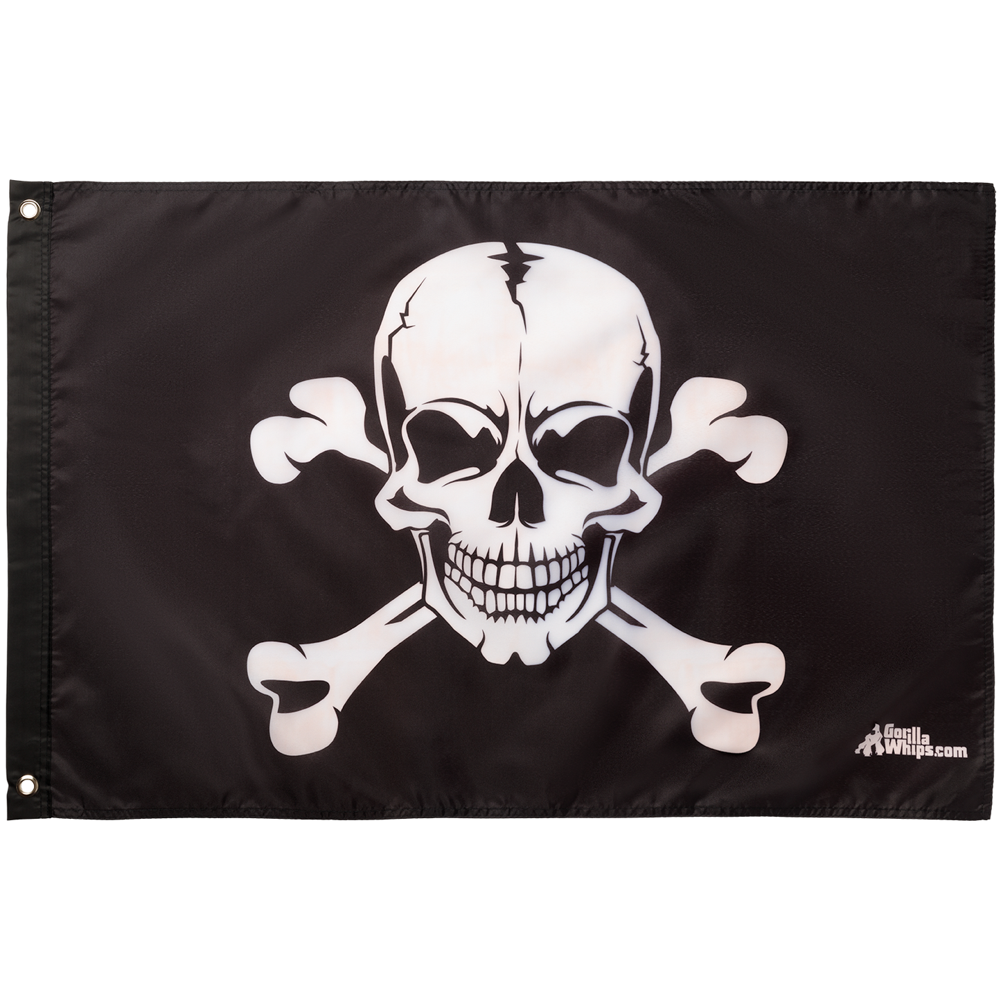 White Skull Crossbones 2' x 3' Grommet Flag 