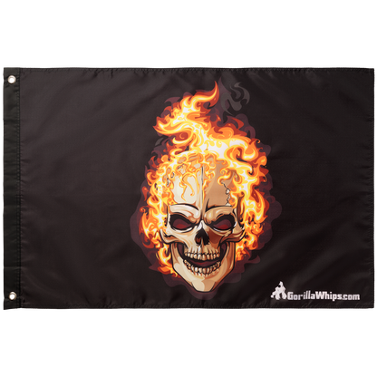 Flames Skull 2' x 3' Grommet Flag 