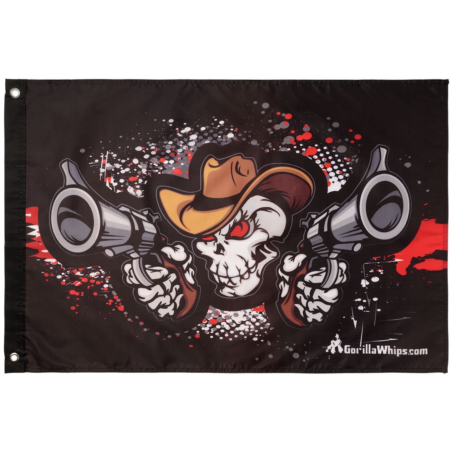 Double Guns Skull 2' x 3' Grommet Flag 