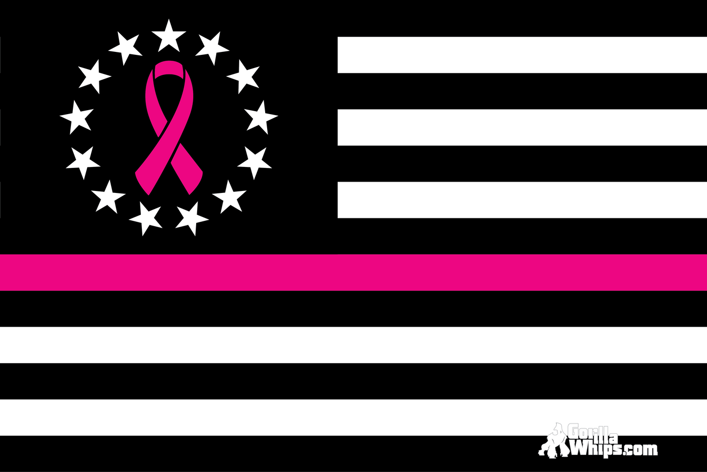 Thin Pink Line, Pink Cancer Awareness Flag 12" x 18" Grommet Flag