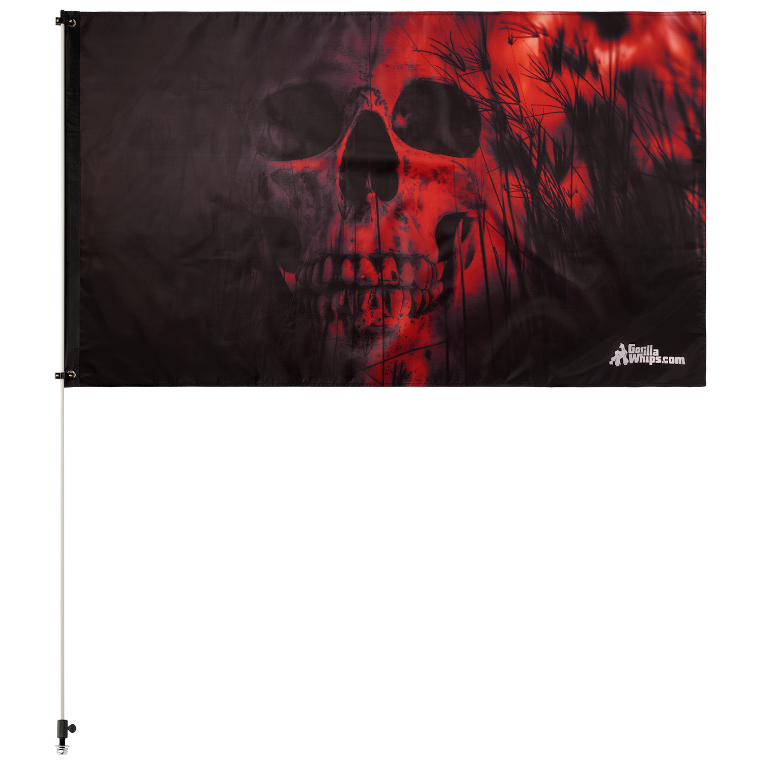 Red Skull 3' x 5' Flag| UTV RZR Jeep Truck Sand Dune | Gorilla Whips