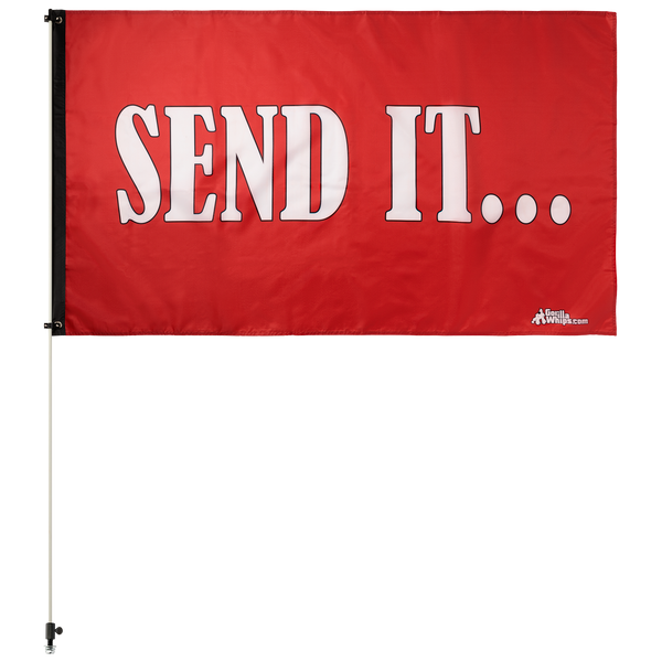Send It Red 3'x5' Flag | UTV RZR Jeep Truck Sand Dune | Gorilla Whips