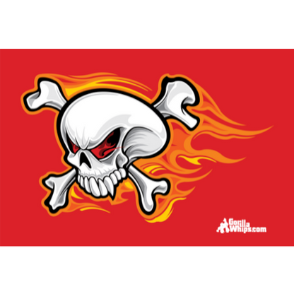 Flying Skull Flag 12x18 Grommet Whip Flag