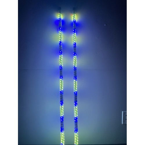 3' LED Whip Twisted Silver Single Whip