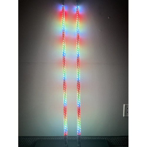 3' LED Whip Twisted Silver