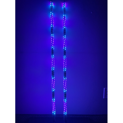 3' LED Whip Twisted Silver Single Whip