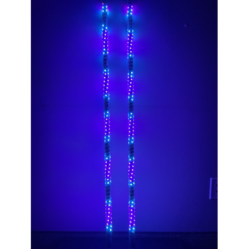 4' LED Whip Twisted Silver Single