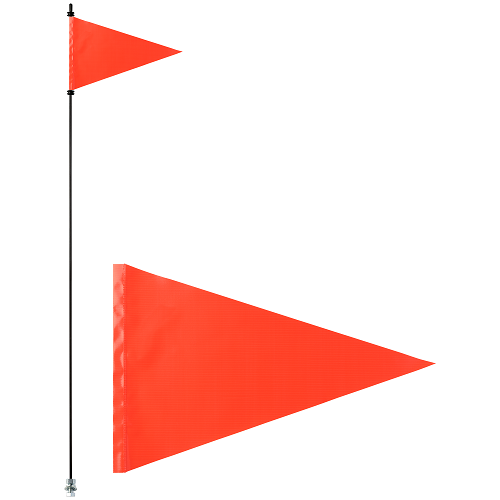 Orange Pennant Triangle Pocket Flag For 1/4" & 5/16" Whips