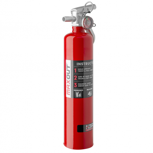 Fire Extinguisher Mount for UTVs W Red Fire Extinguisher