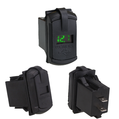 Dual USB Charger with Voltmeter Rocker Switch
